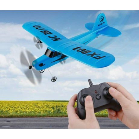 PIPER J-3 CUB RC letadlo 2 kanály 2,4 GHz modrá
