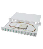 Digitus Fiber Optic Sliding Splice Box, 1U, Equipped 12x SC duplex, incl. M 25 Screw, Splice Cassette Color Pigtails OM3, Adapter