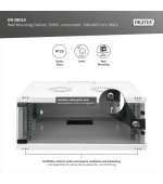 DIGITUS DN-38010 Nástěnná skříň 4U, SOHO, nemontovaná 241x540x400 mm, celoskleněné přední dveře, šedá (RAL 7035)