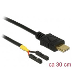 Delock Kabel USB Type-C™ samec > 2 x pin konektor samice oddělení napájení 30 cm