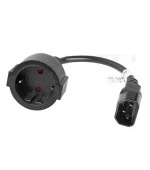 LANBERG IEC 320 C14 na SCHUKO(F) adaptér kabel pro UPS 20CM černý