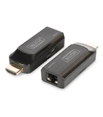 DIGITUS Sada Mini HDMI Extender, Full HD, 1080p 50m, Cat6 / 6A / 7, napájeno pomocí kabelu Micro USB, bk
