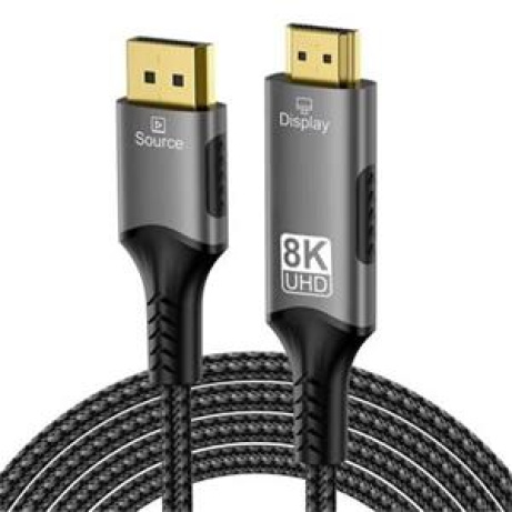 PremiumCord DisplayPort 1.4 na HDMI2.1 kabel pro rozlišení 8K@60Hz,4K@144Hz, 2m