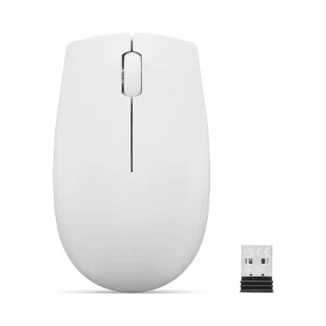 Lenovo 300 Wireless Compact/Kancelářská/Optická/1 000 DPI/Bezdrátová USB/Bílá