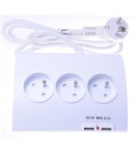 PremiumCord Prodlužovací přívod 230V 1,5m 5zásuvek+vypínač+2x USB 2A