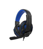 LEXIP STEELPLAY - HP41 DRÁTOVÁ SLUCHÁTKA S MIKROFONEM, ČERNÁ/MODRÁ