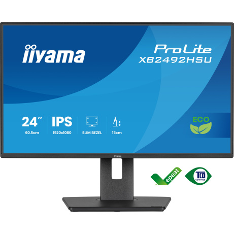 24" iiyama X2492HSU-B1:IPS,FHD,HDMI,DP,green,HAS