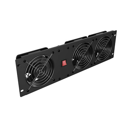 VERTIKÁLNÍ VENTILAČNÍ PANEL 19" 3U PRO RACK TŘI VENTILÁTORY 230V ČERNÝ LANBERG