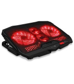 CONNECT IT FrostWind chladicí podložka pod notebook s červeným podsvícením, ČERNÁ