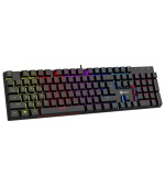 C-TECH Mechanická herní klávesnice Morpheus (GKB-11), casual gaming, CZ/SK, červené spínače, RGB podsvícení, USB