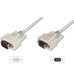 Digitus sériový kabel prodlužovací DB9 M/F 5m, lisovaný, šedý