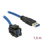 Delock Keystone modul USB 3.0 A samice 250° > USB 3.0 A samec s 1,5 m kabelem