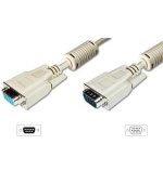 Digitus Prodlužovací kabel monitoru VGA, HD15 M / F, 15 m, 3Coax / 7C, 2xferit, be