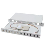 Digitus Fiber Optic Sliding Splice Box, 1U, Equipped 6x LC Duplex, incl. M 25 Screw, Splice Cassette OM2 Color Pigtails, Adapter