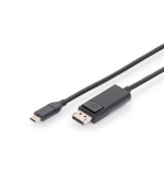 DIGITUS kabelový převodník USB C na DP 2,0m, 4K/60Hz, 32,4 GB zlacené konektory