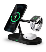 CONNECT IT MultiCharge 5 v 1 MagSafe Wireless Fast Charge bezdrátová nabíječka, ČERNÁ