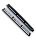 DATACOM Patch panel 19" UTP 24 port CAT5E LSA 1U BK (3x8p)