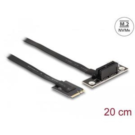 Delock Adaptér M.2 klíč A+E na PCIe x1 NVMe, pravoúhlý, s kabelem délky 20 cm