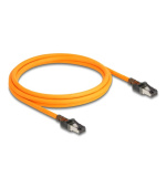 Delock Síťový kabel RJ45 s funkcí vyhledávání portů USB Type-C™, samosledovací, Cat.6A, S/FTP, 2 m, oranžový