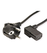 Kabel C-TECH síťový  2m 220/230V napájecí, lomený, VDE