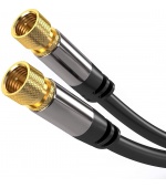 PremiumCord Satelitní antenní HQ kabel F male - F male (135 dB) 4x stíněný 3m
