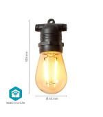 Nedis WIFILP01F10 SmartLife Dekorativní řetěz | Wi-Fi | Teplá Bílá | 10 LED's | 9 m | Android™ / IOS