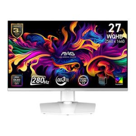 MSI MAG 272QPW QD-OLED X28 gaming monitor 26,5" QD-OLED/2560x1440 (WQHD)/280Hz/0,03ms/2xHDMI/DP/USB-C/Výšk.nast./Pivot/Bílá