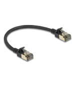 Delock Síťový kabel RJ45 Cat.8.1, F/FTP Slim Pro, 0,25 m, černý