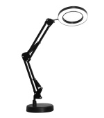 Platinet stolní LED lampa Magnify 10W stmívatelná s lupou, černá