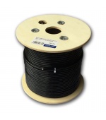 DATACOM S/FTP drát CAT7  PE,Fca  100m, plášť černý  OUTDOOR