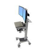 ERGOTRON Neo-Flex® Dual WideView WorkSpace, pojízdný multifunkční vozík, uchycení pro dva monitory