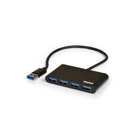 PORT CONNECT USB HUB, 4x USB 3.0, černý