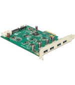 Delock PCI Express Card x4> 4 x externí USB 3.0, (Quad Channel)