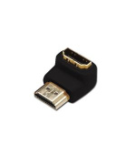 Digitus Adaptér HDMI, typ A, 90o úhlový M / F, Ultra HD 60p, bl, zlato