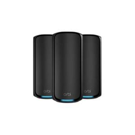 Netgear Orbi 970 Series Quad-Band WiFi 7 Mesh 3-pack (1 router + 2 satellites) l Black
