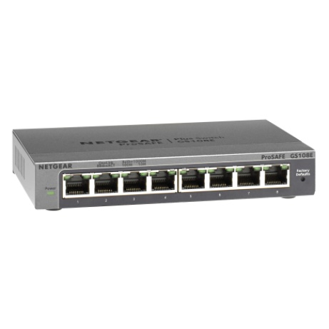 NETGEAR 8x10/100/1000 Desktop Plus Switch, GS108E