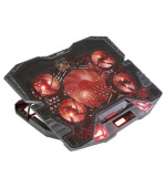 EVOLVEO Ania 5R, chladicí podstavec pro notebook, červené podsvícení, polohovatelný, reg.ot., display