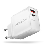 AXAGON ACU-PQ22W, PD & QC nabíječka do sítě 22W, 2x port (USB-A + USB-C), PD3.0/QC3.0/AFC/FCP/Apple,