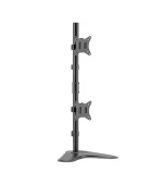 Držák monitoru Brateck LDT66-T02V dva kloubové úchyty nad sebou na tyčovém držáku samostatně stojící