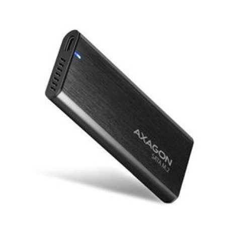AXAGON EEM2-SBC Superspeed+ USB-C - M.2 SATA SSD, externí kovový box pro M.2 SATA SSD disky, bezšroubkový