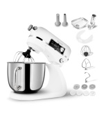 Salente DigiChef+, kuchyňský robot, mísa 6 litrů, celokovový, masomlýnek, digitální displej, bílý