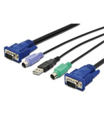 Digitus Kabelová sada KVM, VGA, PS/2-myš, PS/2-klávesnice, USB černá, 3,0 m
