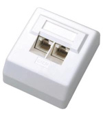 DATACOM Datová zásuvka UTP CAT6 2xRJ45 na omítku 45st. bílá