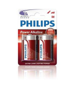 Philips baterie D PowerLife, alkalická - 2ks