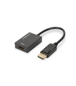 Adaptérový kabel DisplayPort, DP - HDMI typ A M/F, 0,2 m, se zámkem, HDMI 2.0, akt., zlatý, černý