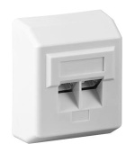 PremiumCord Zásuvka 2xRJ45 na omítku, UTP Cat5e