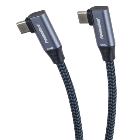 PremiumCord USB-C 2x zahnutý kabel, 2m