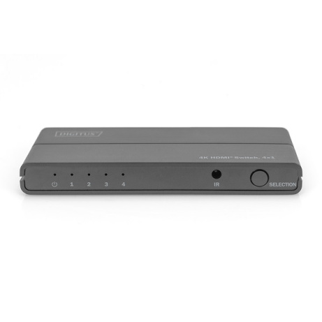 DIGITUS Přepínač 4K HDMI, 4x1 4K/60Hz, 18 Gb/s, HDR, HDCP 2.2, CEC
