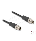 Delock Kabel M12, X-kódovaný, 8 pin, ze zástrčkového na zástrčkového konektor, PVC, 5 m