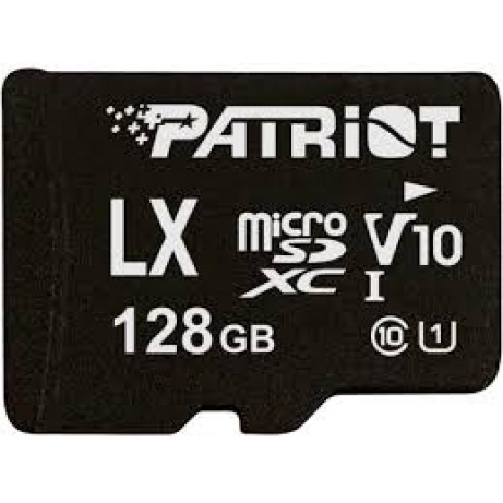 128GB microSDXC Patriot V10, class 10 U1 až 80MB/s + adapter